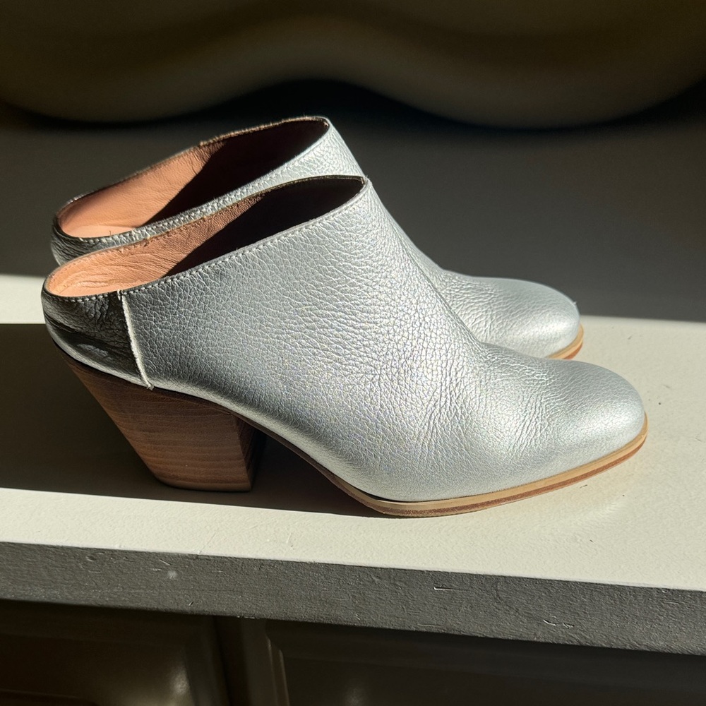 Rachel Comey Silver Leather Mules
